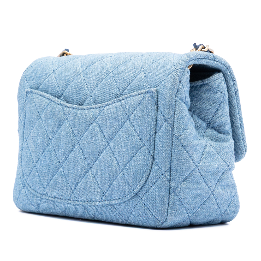 Pre-Loved Chanel Mini Square Classic Denim Pearl Crush Single Flap - Picture 2 of 7